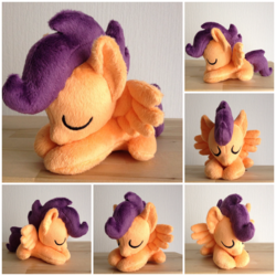 Size: 2000x2000 | Tagged: safe, artist:burgunzik, scootaloo, pegasus, pony, g4, chibi, eyes closed, high res, irl, photo, plushie, sleeping, solo