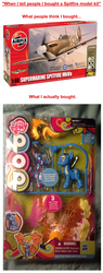 Size: 2453x6474 | Tagged: safe, editor:grapefruitface, spitfire, g4, airfix, irl, meme, merchandise, model kit, model kits, my little pony pop!, packaging, photo, pop, toy