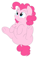 Size: 1168x1698 | Tagged: safe, artist:php66, pinkie pie, g4, belly button, chest fluff, dock, featureless crotch, lip bite, simple background, sitting, solo, spread legs, spreading, white background
