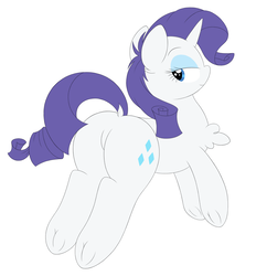 Size: 1789x1930 | Tagged: safe, artist:php66, rarity, g4, butt, chest fluff, dock, featureless crotch, lidded eyes, plot, simple background, solo, white background