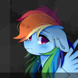 Size: 500x500 | Tagged: safe, artist:silvah-chan, rainbow dash, pegasus, pony, g4, crying, female, sad, solo