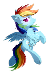 Size: 2000x2800 | Tagged: safe, artist:morningbullet, rainbow dash, pegasus, pony, g4, butt, chest fluff, ear fluff, female, flying, high res, looking at you, looking back, mare, plot, simple background, smiling, solo, underhoof, white background, wingding eyes