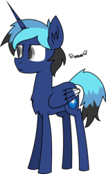 Size: 1600x2622 | Tagged: safe, artist:kiwipone, derpibooru exclusive, oc, oc only, oc:frostburn, alicorn, pony, gift art, gift for friend, looking away, male, solo, stallion, standing