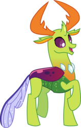 Size: 4005x6335 | Tagged: safe, artist:hendro107, thorax, changedling, changeling, g4, triple threat, .svg available, absurd resolution, changeling king, happy, king thorax, male, open mouth, raised hoof, simple background, smiling, solo, transparent background, vector