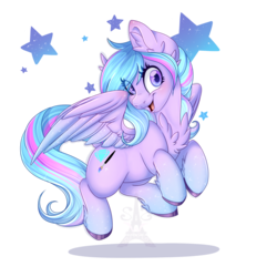 Size: 1024x1024 | Tagged: safe, artist:pvrii, oc, oc only, oc:diamond spark, pegasus, pony, art trade, female, mare, open mouth, simple background, solo, transparent background