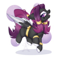 Size: 1024x1024 | Tagged: safe, artist:pvrii, oc, oc only, oc:insidious, pegasus, pony, art trade, female, mare, open mouth, simple background, solo, transparent background