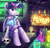 Size: 1550x1500 | Tagged: safe, artist:tcn1205, twilight sparkle, alicorn, bat, monster pony, anthro, unguligrade anthro, g4, book, bookshelf, brain, candle, clothes, female, frankenstein's monster, halloween, heterochromia, holiday, jack-o-lantern, mare, plaid, pleated skirt, pumpkin, science, skirt, skirt lift, skull, twilight sparkle (alicorn)