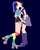 Size: 600x744 | Tagged: safe, rainbow dash, human, g4, 3d, clothes, crossover, crossover shipping, duo, female, humanized, kissing, lesbian, lgbt, luna dash, luna loud, making out, mmd, rainbow socks, roller skates, shipping, socks, striped socks, the loud house