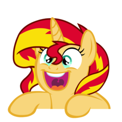 Size: 894x894 | Tagged: dead source, safe, artist:wilhelm-blk, sunset shimmer, pony, unicorn, g4, amazed, cute, faic, female, happy, irrational exuberance, mare, open mouth, shimmerbetes, simple background, smiling, solo, transparent background, uvula, vector