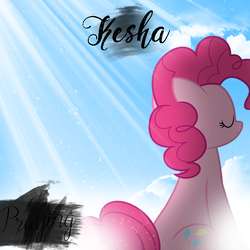 Size: 800x800 | Tagged: dead source, safe, artist:dashiesparkle, artist:penguinsn1fan, pinkie pie, earth pony, pony, g4, album, album cover, cover, female, ke$ha, parody, ponified, ponified album cover, praying (song), solo, song reference