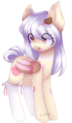 Size: 1267x2144 | Tagged: safe, artist:lnspira, oc, oc only, oc:sweet stuffing, bat pony, pony, bat pony oc, clothes, fangs, female, mare, open mouth, simple background, socks, solo, transparent background