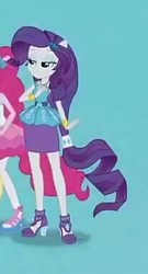 Size: 206x381 | Tagged: safe, screencap, pinkie pie, rarity, equestria girls, g4, my little pony equestria girls: better together, clothes, cropped, female, high heels, offscreen character, ponied up, pony ears, rarity peplum dress, shoes, skirt