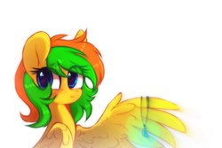 Size: 2449x1632 | Tagged: safe, artist:mirtash, oc, oc only, oc:sunflower summer, pegasus, pony, rcf community, female, mare, simple background, solo, white background