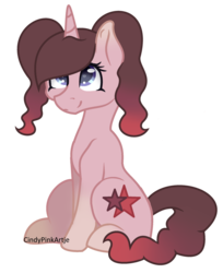 Size: 1024x1252 | Tagged: safe, artist:cindystarlight, oc, oc only, pony, unicorn, female, mare, simple background, sitting, solo, transparent background