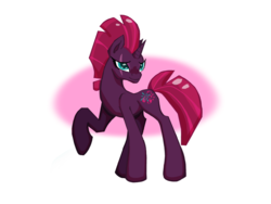 Size: 1600x1200 | Tagged: safe, artist:imaginxt, fizzlepop berrytwist, tempest shadow, pony, unicorn, g4, my little pony: the movie, abstract background, eye scar, female, horn, mare, raised hoof, scar, smiling, solo, tempest gets her horn back, tempest now has a true horn