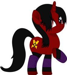 Size: 1793x2028 | Tagged: safe, artist:davidsfire, oc, oc only, oc:thundra star, pony, unicorn, female, leg warmers, mare, movie accurate, red and black oc, simple background, solo, transparent background