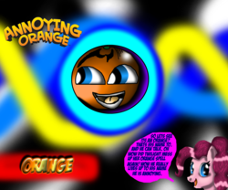 Size: 3000x2500 | Tagged: safe, artist:crossovergamer, pinkie pie, earth pony, pony, g4, annoying orange, food, high res, orange