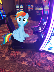 Size: 1512x2016 | Tagged: safe, rainbow dash, g4, casino, four winds resort, irl, michigan, new buffalo, photo, ponies in real life, slots