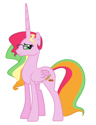 Size: 1044x1352 | Tagged: safe, artist:lalalover4everyt, oc, oc only, oc:gentle feather, alicorn, pony, female, glasses, mare, simple background, solo, transparent background