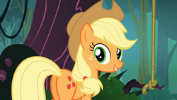 Size: 1280x720 | Tagged: safe, screencap, applejack, earth pony, pony, g4, spike at your service, butt, female, plot, solo