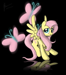 Size: 4000x4569 | Tagged: safe, artist:phendyl, fluttershy, pony, g4, absurd resolution, female, reflection, solo