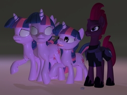 Size: 1200x900 | Tagged: safe, artist:naduron0, tempest shadow, twilight sparkle, g4, my little pony: the movie, 3d, poser, wip