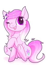 Size: 824x1150 | Tagged: safe, artist:nutty-stardragon, oc, oc only, oc:stardust, earth pony, pony, commission, female, heart eyes, mare, one eye closed, simple background, smiling, solo, transparent background, wingding eyes, wink