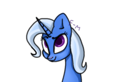 Size: 600x400 | Tagged: safe, artist:sodadoodle, trixie, pony, unicorn, g4, female, looking at you, mare, purple eyes, simple background, smiling, transparent background, triangular pony nose