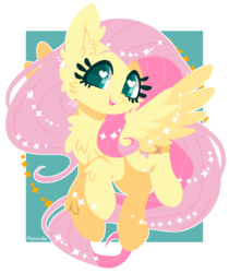 Size: 800x952 | Tagged: safe, artist:snow angel, fluttershy, pegasus, pony, g4, chest fluff, cute, female, heart eyes, mare, shyabetes, solo, wingding eyes