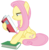 Size: 7000x7100 | Tagged: safe, artist:tardifice, fluttershy, pony, a health of information, g4, my little pony: friendship is magic, absurd resolution, book, female, mare, simple background, solo, transparent background, vector