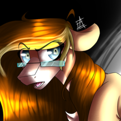 Size: 768x768 | Tagged: safe, artist:fireworkarsonist, oc, oc only, pony, female, glasses, mare, open mouth, solo, u wot m8