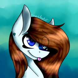 Size: 2000x2000 | Tagged: safe, artist:fireworkarsonist, oc, oc only, pony, bust, female, high res, mare, portrait, solo, tongue out