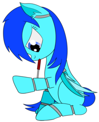 Size: 1095x1347 | Tagged: safe, artist:cloudy95, oc, oc only, oc:antrocia, pegasus, pony, robot, robot pony, female, maintenance, mare, mouth hold, screwdriver, self-repair, simple background, solo, transparent background