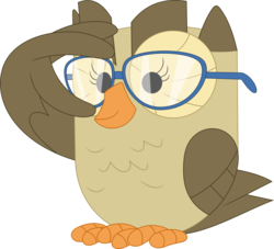 Size: 3565x3231 | Tagged: safe, artist:porygon2z, owlowiscious, owl, g4, glasses, high res, male, simple background, solo, transparent background, vector