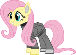 Size: 1600x1154 | Tagged: safe, artist:grapefruitface1, derpibooru exclusive, edit, vector edit, fluttershy, android, pony, robot, robot pony, g4, female, kryten, parody, red dwarf, science fiction, show accurate, simple background, solo, transparent background, vector