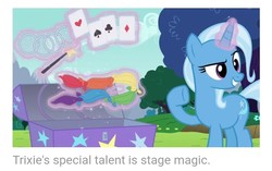 Size: 713x447 | Tagged: safe, trixie, g4, no second prances, captain obvious, card, female, image macro, meme, slowpoke, solo, truth, wand