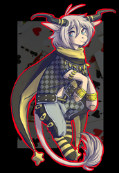 Size: 924x1345 | Tagged: safe, artist:1an1, oc, oc only, oc:orion, ambiguous species, amnesia, clothes, smiling, socks, solo, striped socks