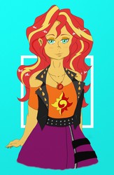 Size: 1754x2698 | Tagged: safe, artist:albertbm, sunset shimmer, equestria girls, g4, my little pony equestria girls: better together, abstract background, clothes, female, geode of empathy, magical geodes, solo