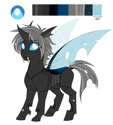 Size: 3503x3858 | Tagged: safe, artist:askbubblelee, oc, oc only, oc:imago, changeling, changeling oc, fangs, female, high res, looking at you, reference sheet, simple background, solo