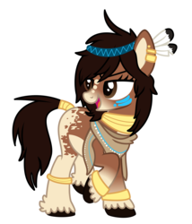 Size: 3792x4424 | Tagged: safe, artist:1ittlebird, oc, oc only, oc:high mountain, earth pony, pony, absurd resolution, female, mare, native american, simple background, solo, transparent background, vector