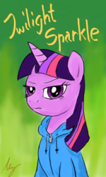 Size: 768x1280 | Tagged: safe, artist:ponyadler86, twilight sparkle, g4, clothes, female, hoodie, looking at you, solo