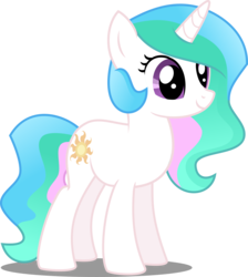 Size: 2308x2573 | Tagged: safe, artist:anhel032015, princess celestia, pony, unicorn, g4, female, high res, mare, race swap, simple background, solo, transparent background, unicorn celestia, vector, younger