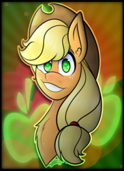 Size: 2400x3300 | Tagged: safe, artist:cosmicchrissy, applejack, earth pony, pony, g4, bust, female, high res, mare, portrait, solo