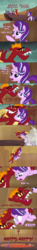 Size: 768x5217 | Tagged: safe, alternate version, derpibooru exclusive, clump, garble, prominence, starlight glimmer, vex, dragon, celestial advice, g4, engrish, language barrier, lava, screencap comic, teenaged dragon, this will end in death, this will end in tears and/or death, this will not end well