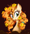 Size: 1838x2100 | Tagged: safe, artist:docwario, pear butter, earth pony, pony, g4, bust, female, flower, flower in hair, looking sideways, mare, portrait, solo, tongue out