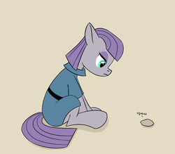 Size: 1279x1118 | Tagged: safe, artist:replacer808, boulder (g4), maud pie, earth pony, pony, g4, clothes, flat colors, simple background, sitting, squeak