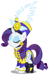 Size: 1979x3000 | Tagged: safe, artist:brony-works, rarity, pony, unicorn, g4, ancient wonderbolts uniform, boots, clothes, eyes closed, female, hat, mare, sgt. rarity, shako, shoes, simple background, solo, transparent background, uniform, vector