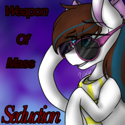 Size: 768x768 | Tagged: safe, artist:fireworkarsonist, oc, oc only, oc:breezy, earth pony, pony, clothes, female, mare, scarf, solo, sunglasses