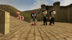 Size: 1366x768 | Tagged: safe, artist:sonicdevil18, oc, oc:brighteyes, oc:neros1990, oc:wawor, 3d, crossover, gmod, male, sonic the hedgehog, sonic the hedgehog (series)