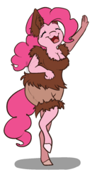 Size: 650x1283 | Tagged: safe, artist:rimmi1357, pinkie pie, earth pony, anthro, unguligrade anthro, g4, clothes, costume, female, mare, nightmare night, simple background, solo, transparent background